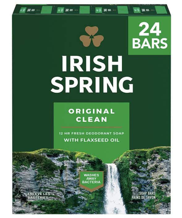 A box of Irish Spring bar soap.