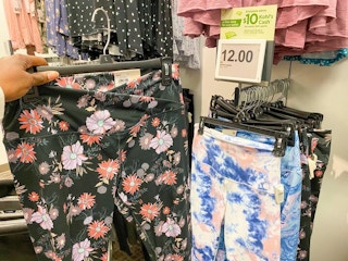 leggings on hanger in store