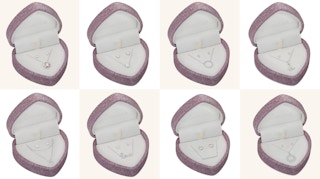 macys Giani Bernini 2-Piece Set Cubic Zirconia Necklace & Stud Earrings in Sterling Silver & 18k Rose Gold-Plate stock image collage 2022