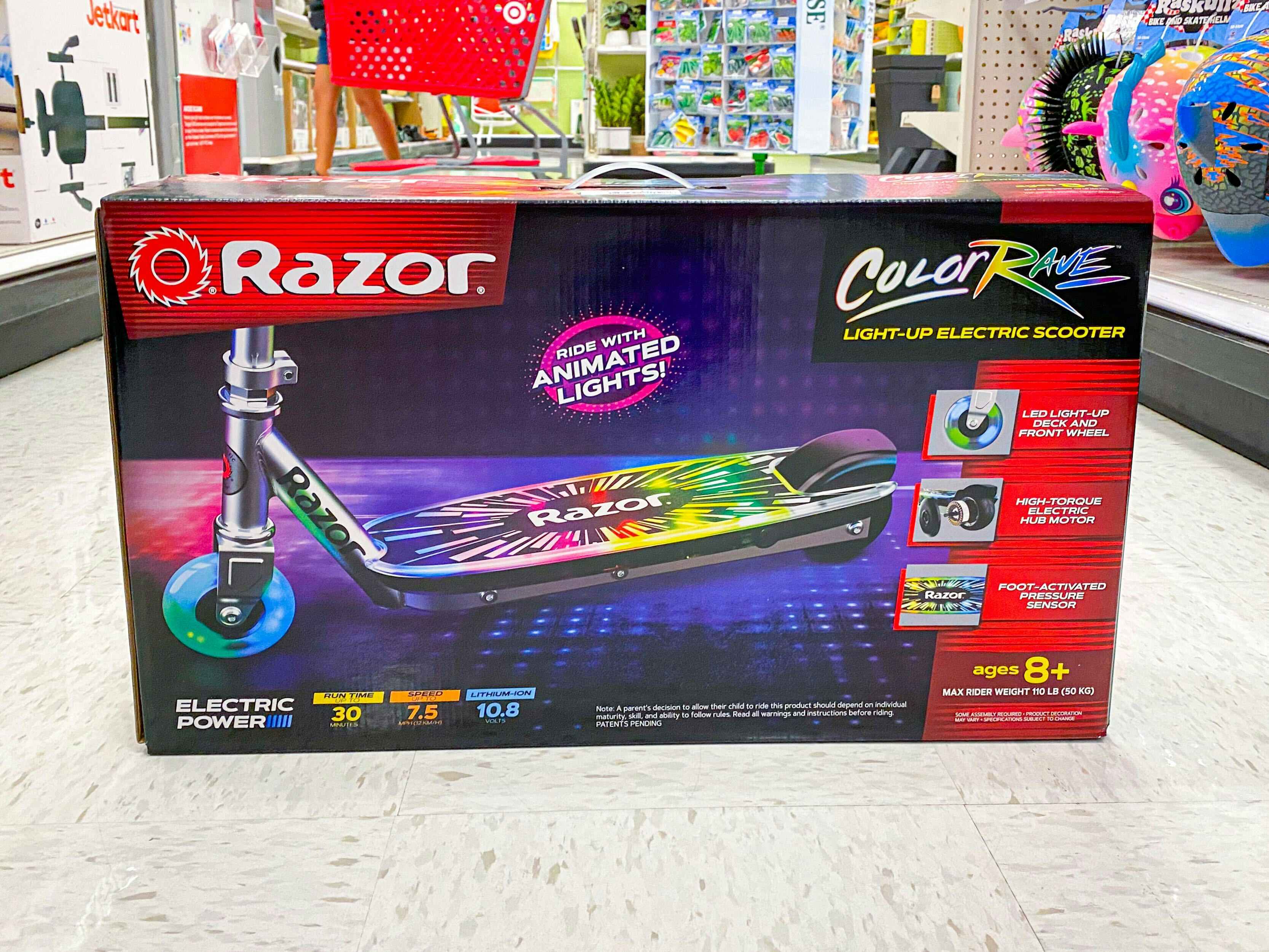 a Razor Color Wave electric scooter at Target