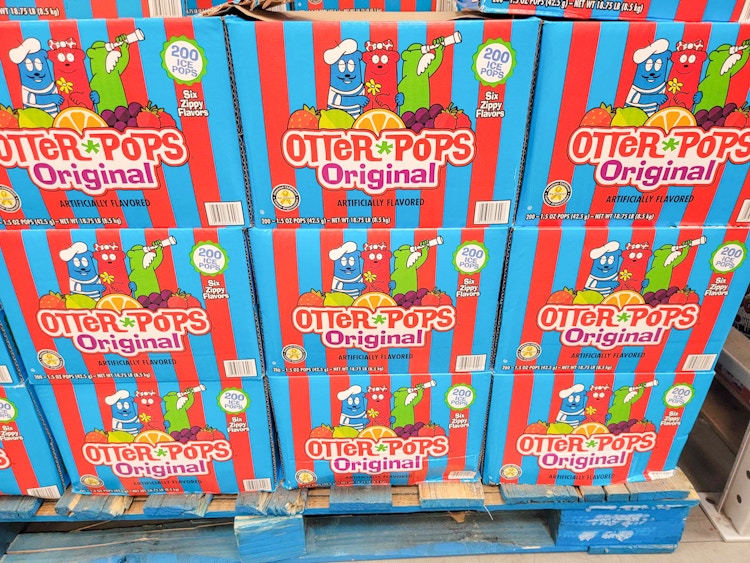 otter pops sitting in a store 