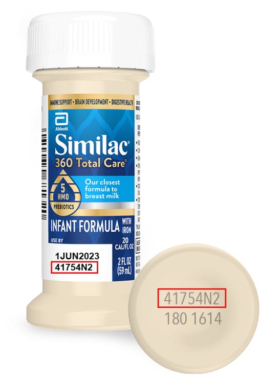 recalled Similac Total Care bottle