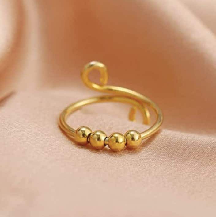 gold ring with beads