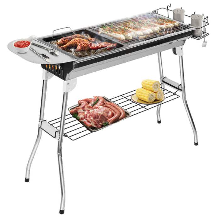 LakeForest Foldable Stainless Steel Charcoal BBQ Grill