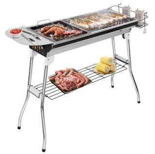 LakeForest Foldable Stainless Steel Charcoal BBQ Grill