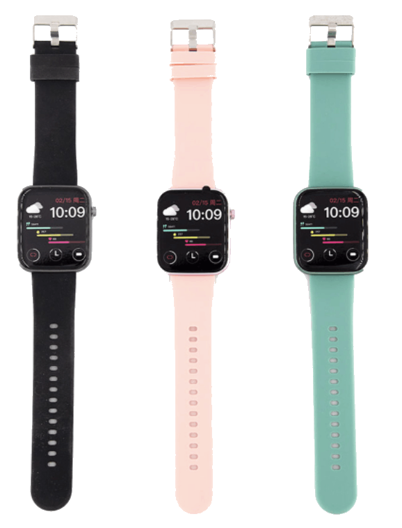 black pink and teal watches
