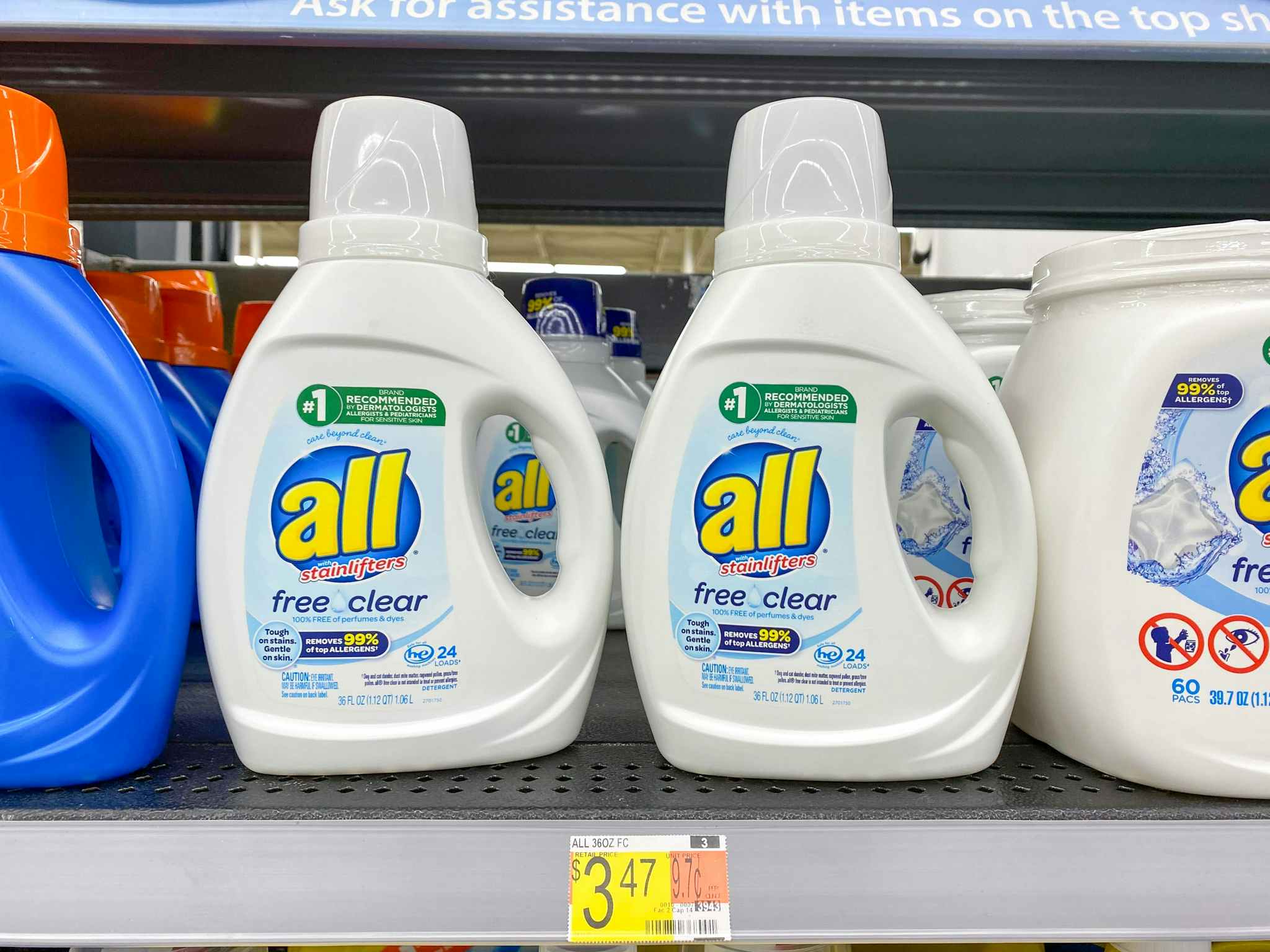 walmart all laundry detergent on shelf