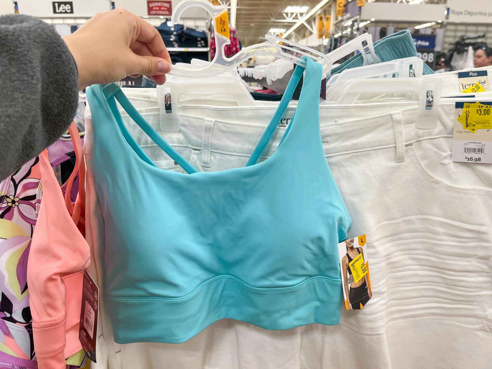 walmart avia sports bra clearance hand holding