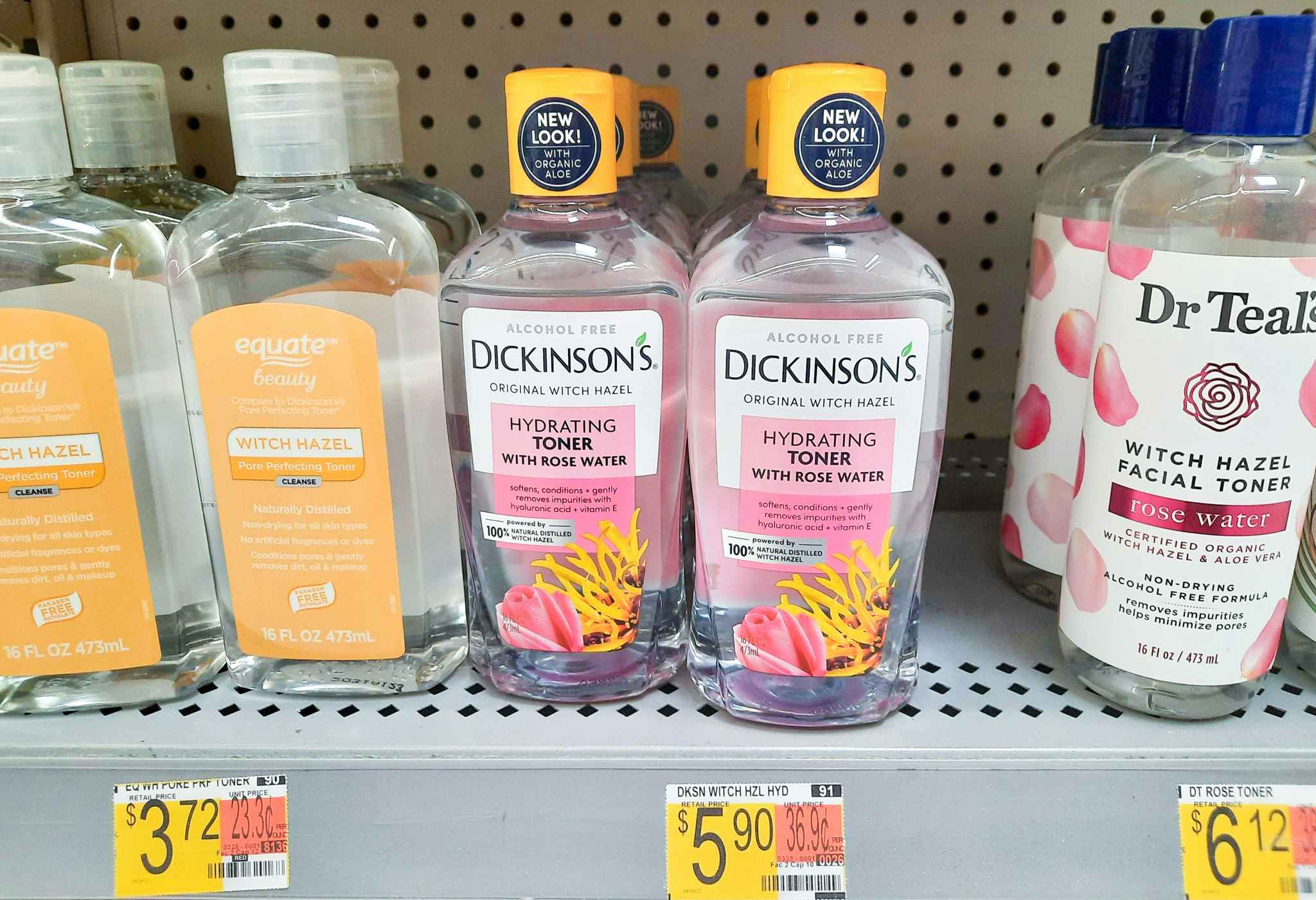 walmart dickinsons witch hazel hydrating toner on shelf