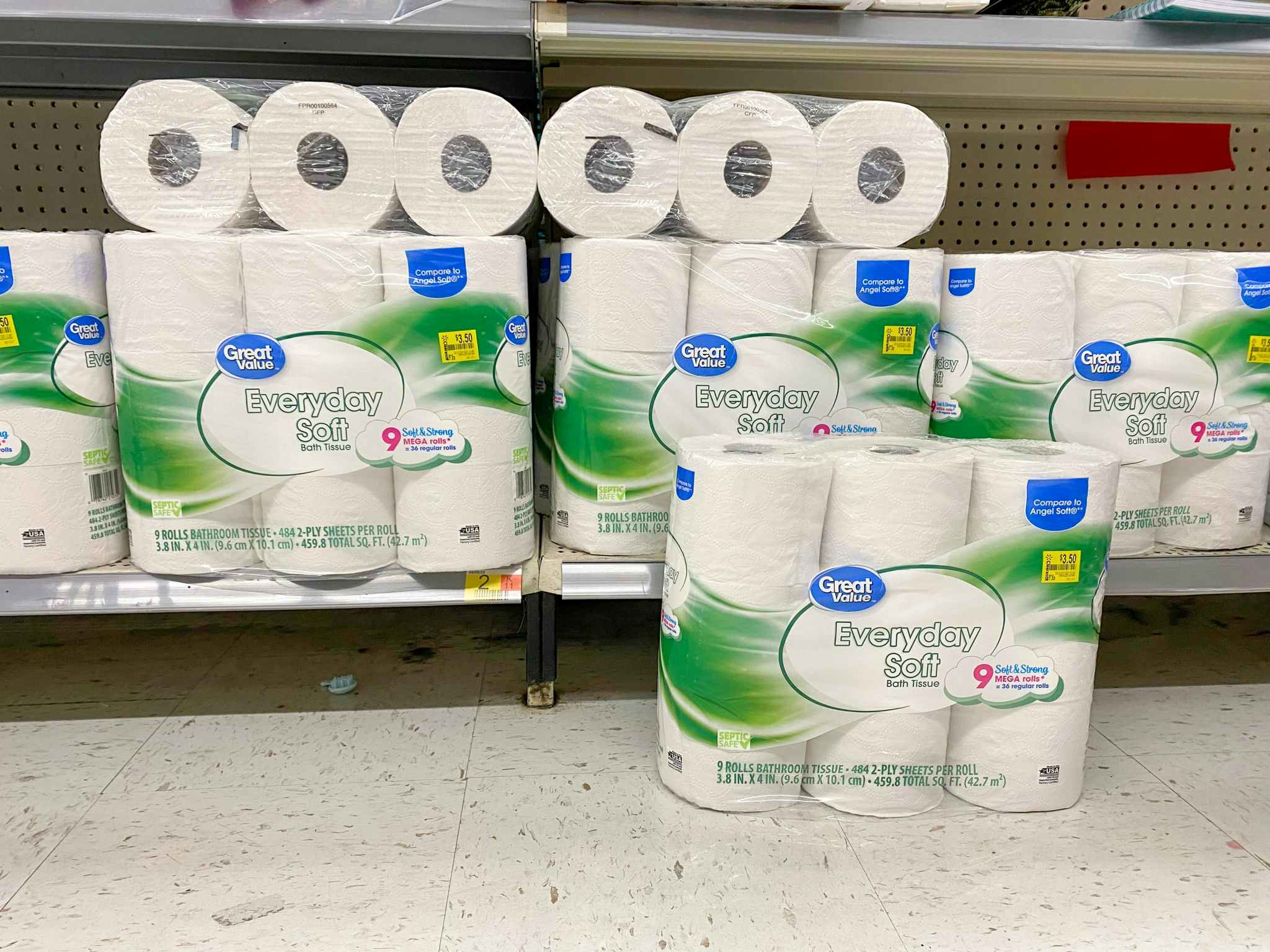 walmart great value toilet paper clearance on floor