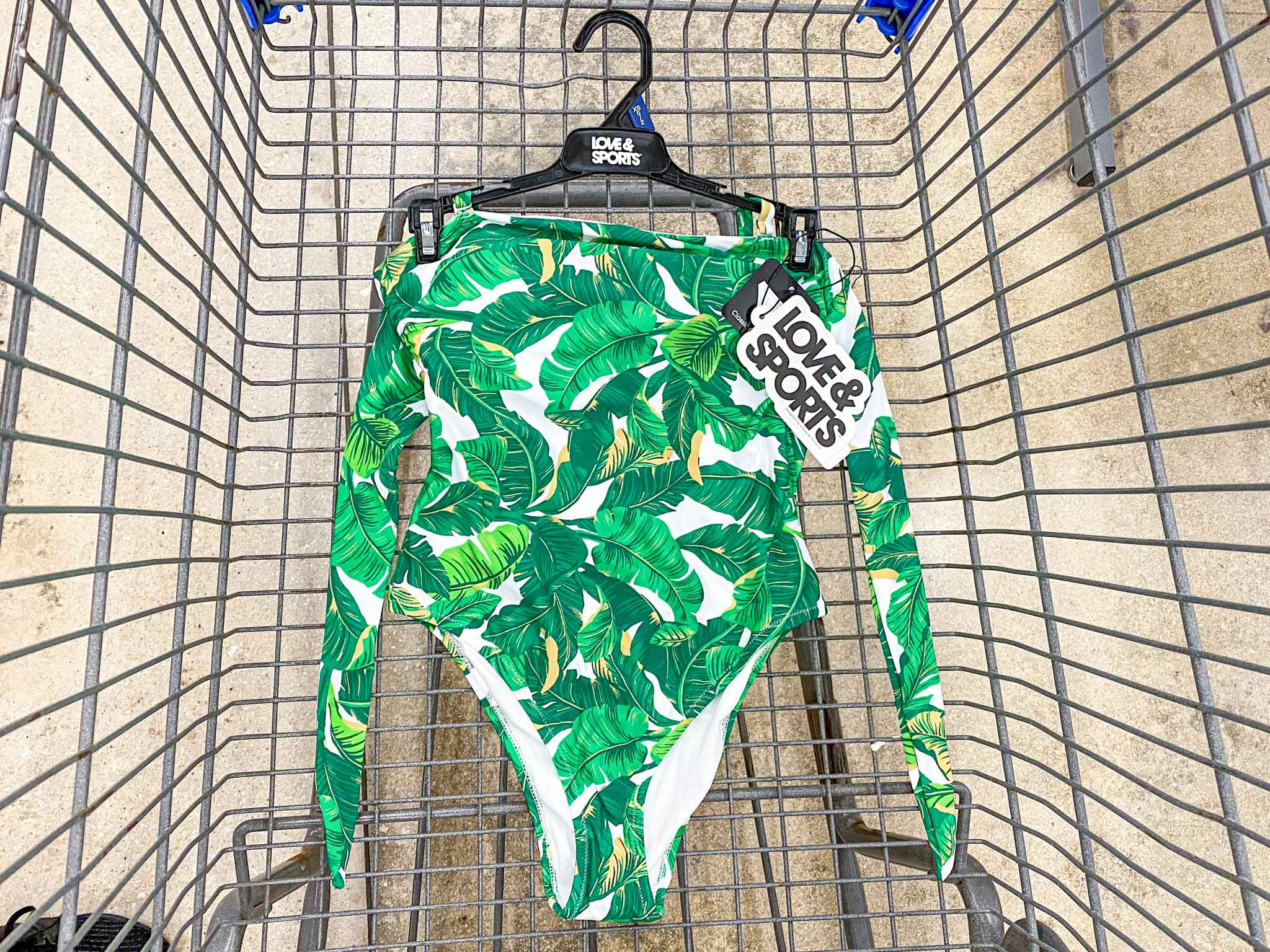 Love & Sports Swim One Piece in Walmart shopping cart