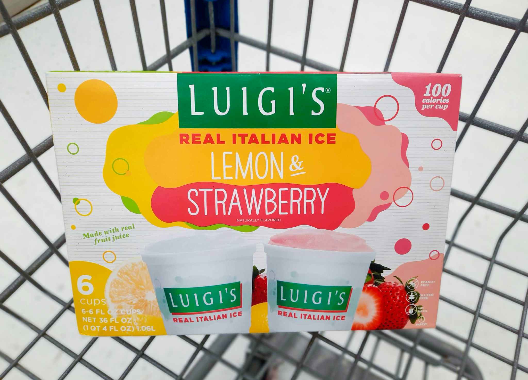 Luigi's Real Italian Ice in Walmart shopping cart