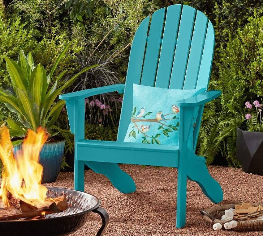 mainstays wood adirondack chair in turquoise