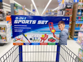 walmart minnark 5-in-1 sports set on cart
