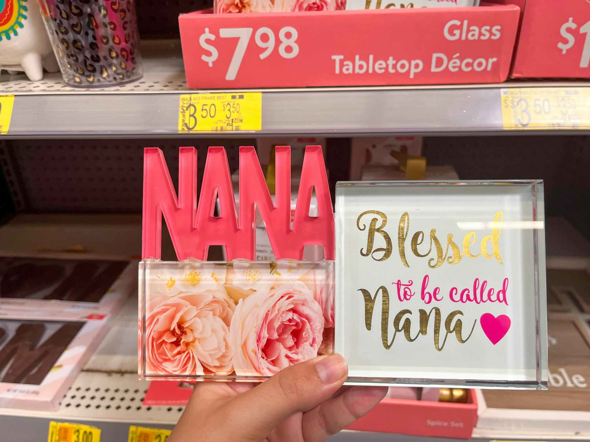 walmart mothers day clearance glass blessed nana sign hand holding