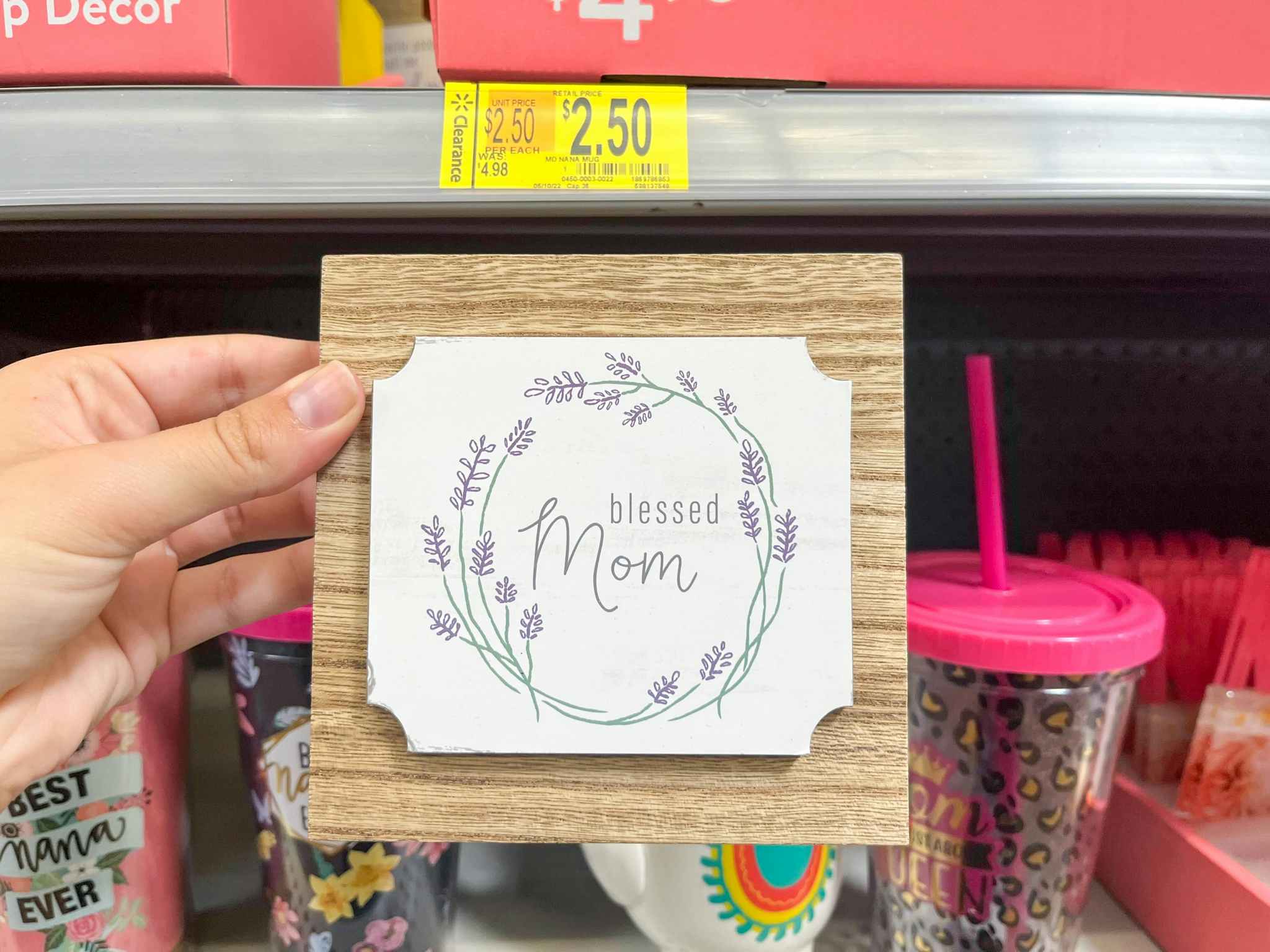 walmart mothers day clearance blessed mom sign hand holding