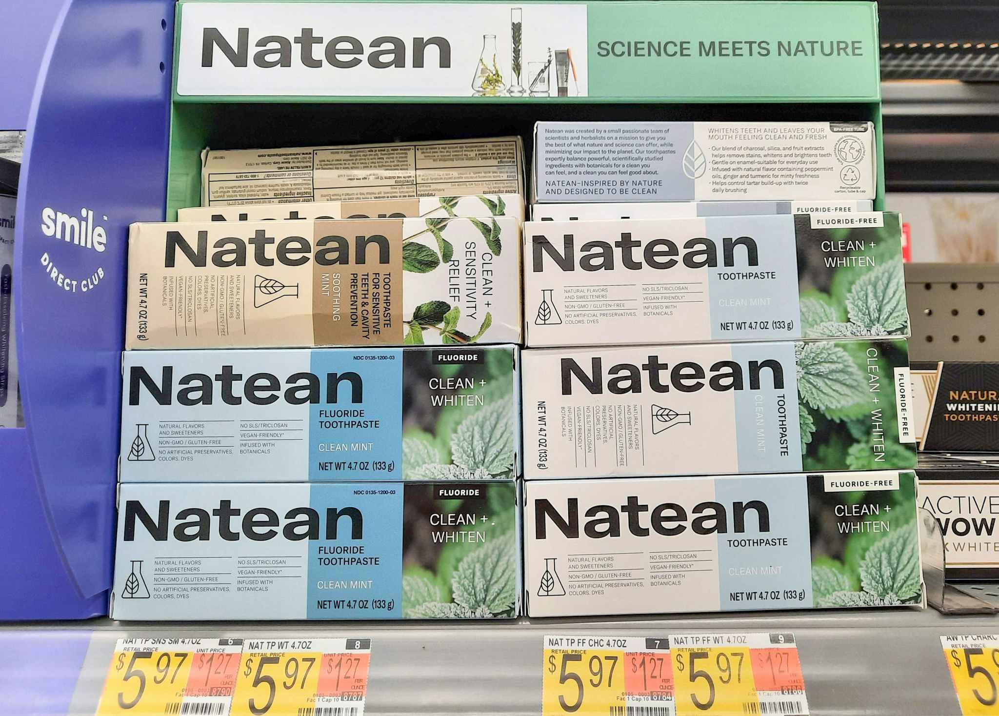 walmart natean toothpaste on shelf