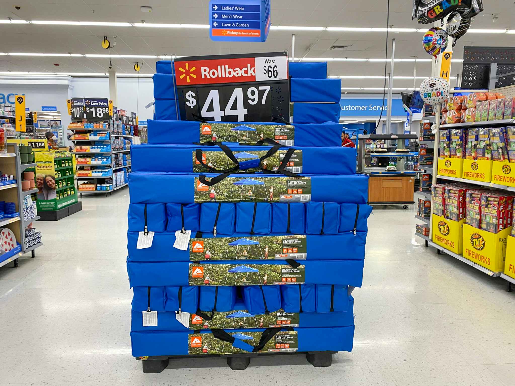 walmart ozark trail slant leg canopy on display