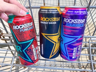 Rock Star Energy Drinks in Walmart shopping cart