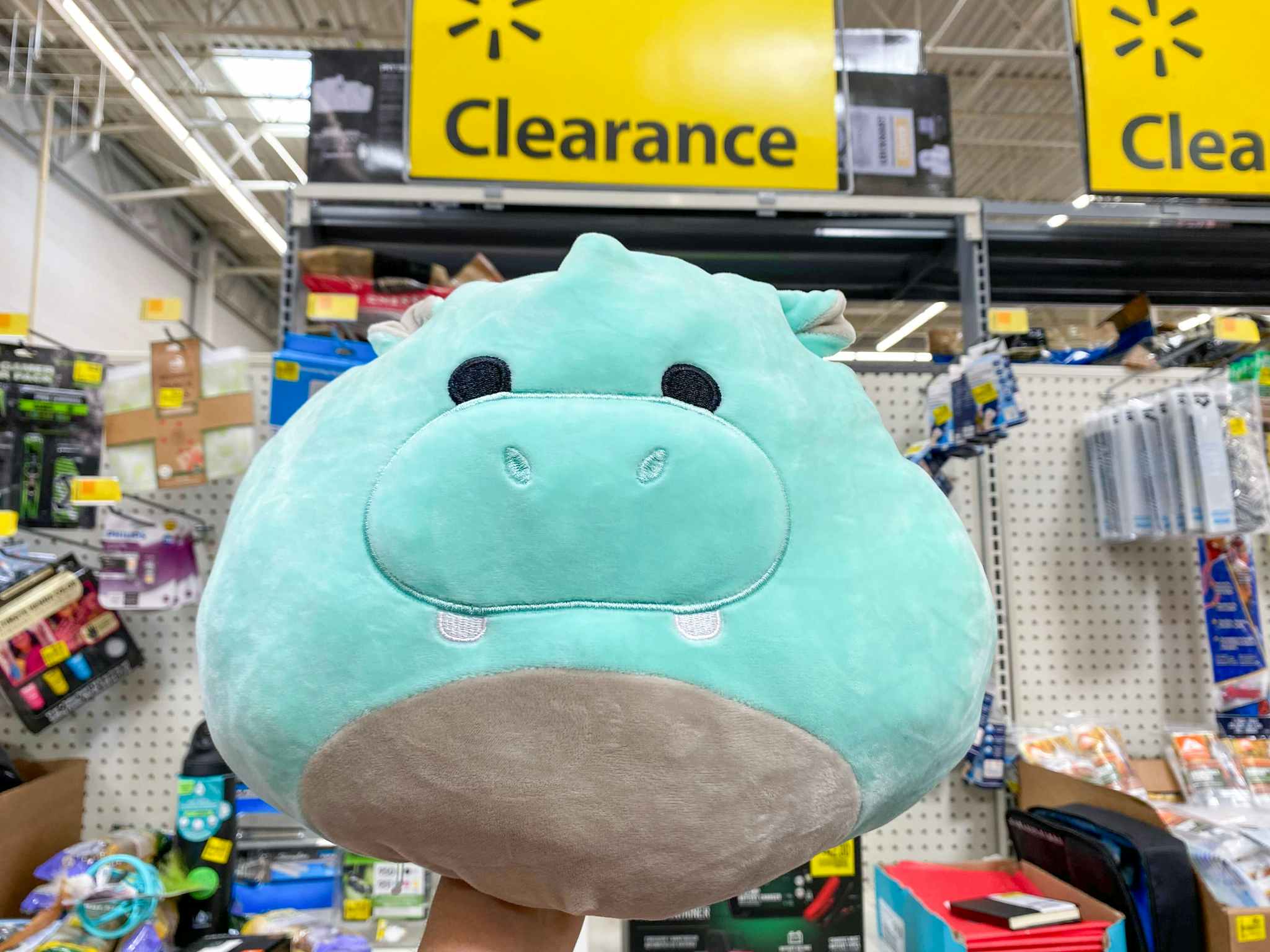 walmart squishmallows flip-a-mallow hand holding hippo