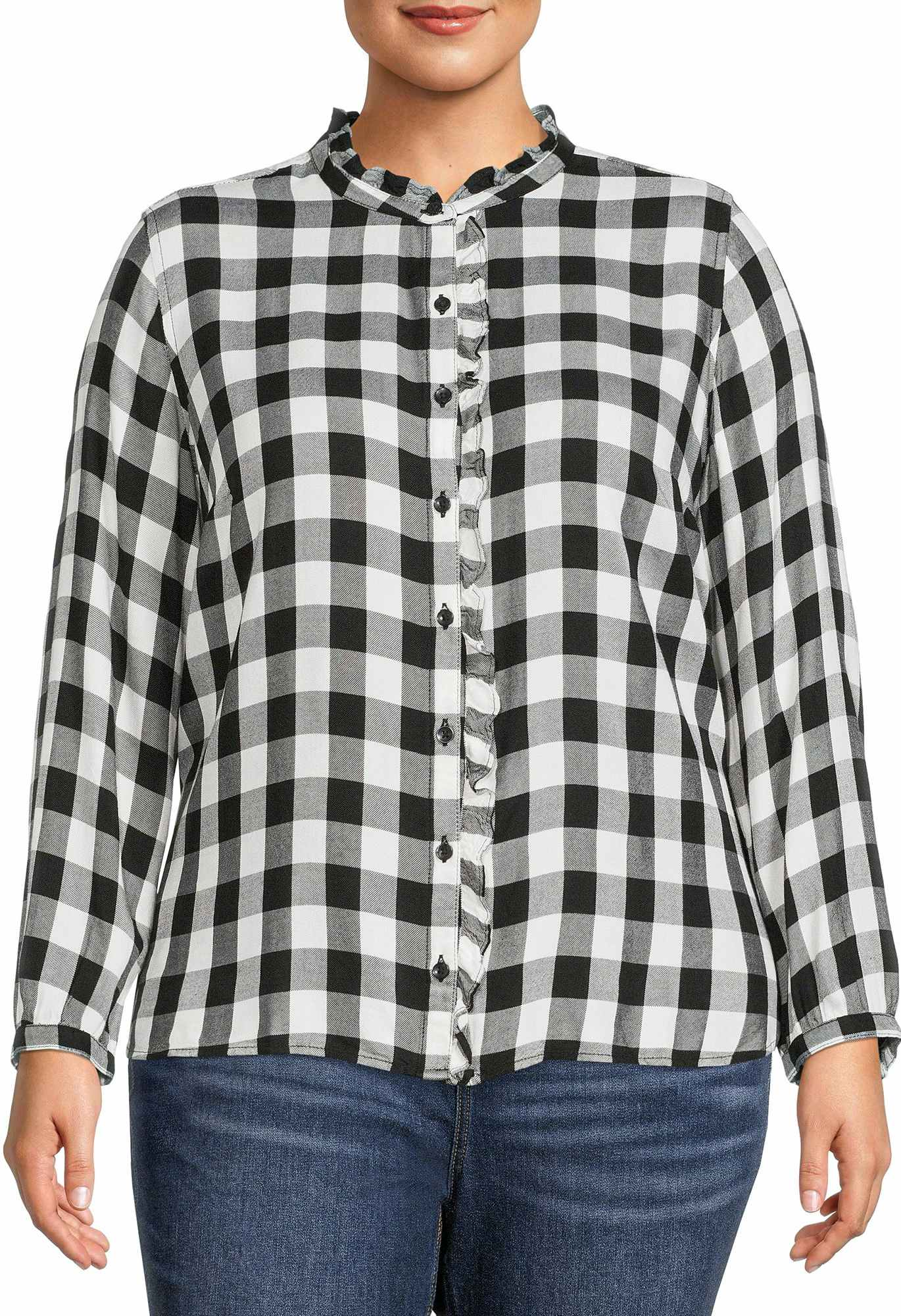 walmart-terra-and-sky-ruffle-plaid-top-2022