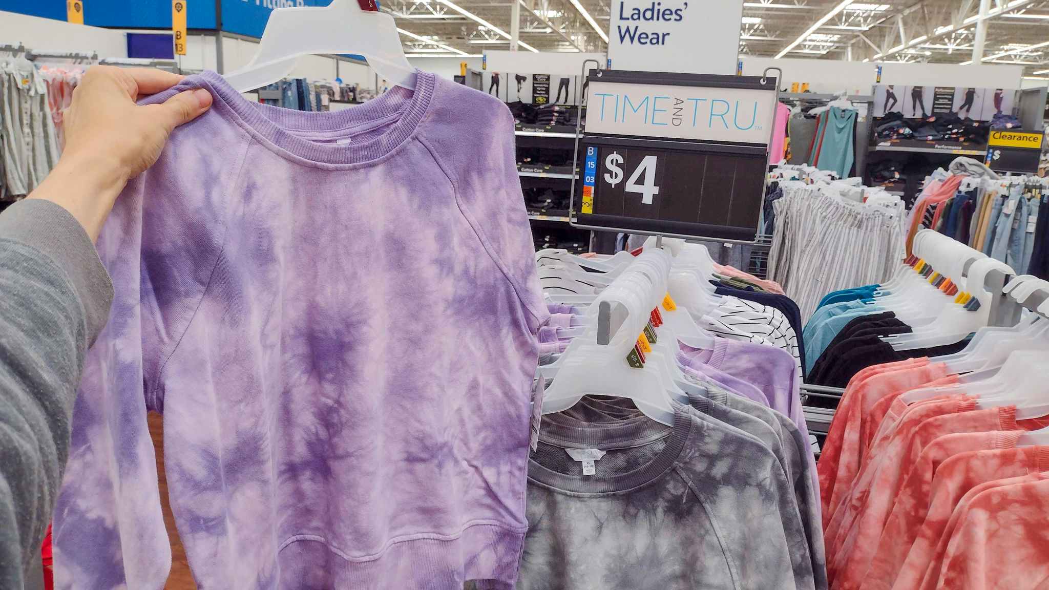 walmart time and tru tie dye sweatshirt clearance hand holding