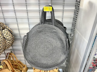 walmart time and tru circle straw black totes on display