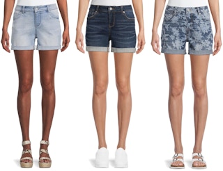 walmart time and tru mid rise cuffed denim shorts 2022 1652199619 1652199619