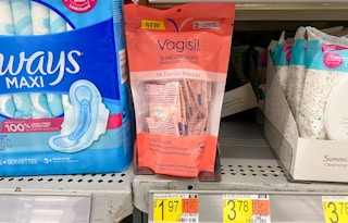 walmart vagisil cleansing cloths on shelf