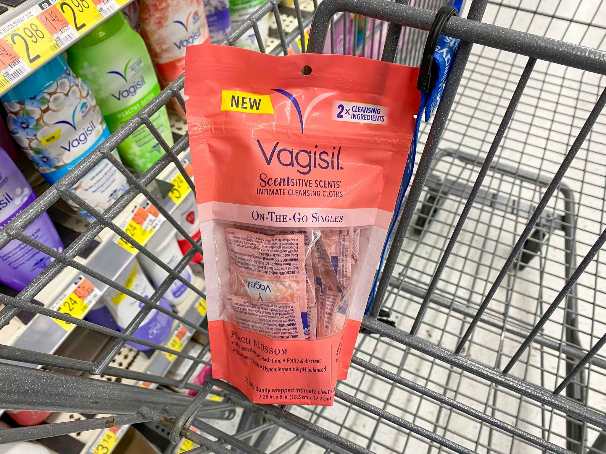 walmart vagisil cleansing cloths in cart