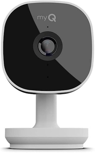 An indoor smart garage camera on a white background.