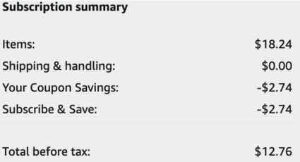 price breakdown of product