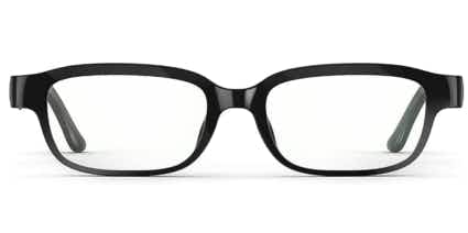Black glasses frames on a white background