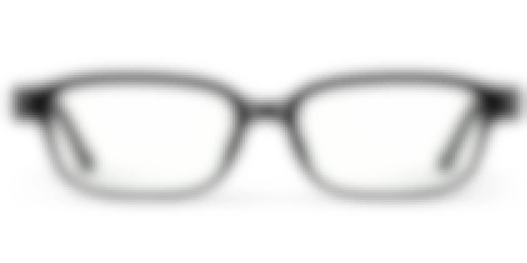 Black glasses frames on a white background