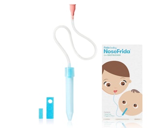 Nasal aspirator and its box on a white background