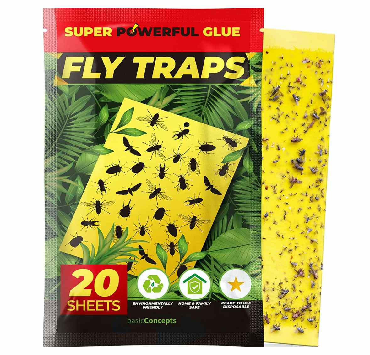 Yellow, green, and red fly trap box