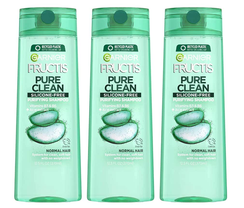 Three bottles of Garnier Shampoo