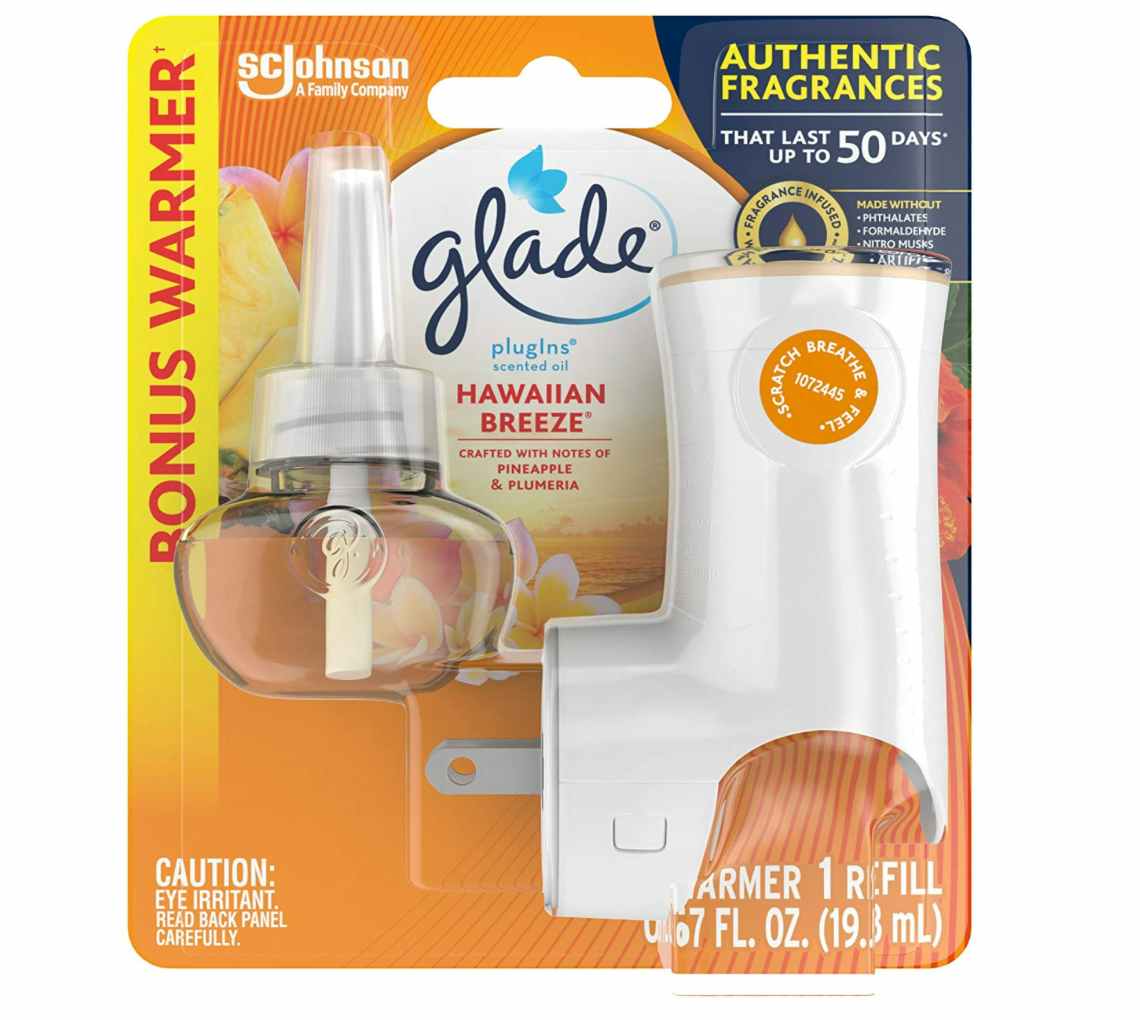 Orange and white scent warmer packaging