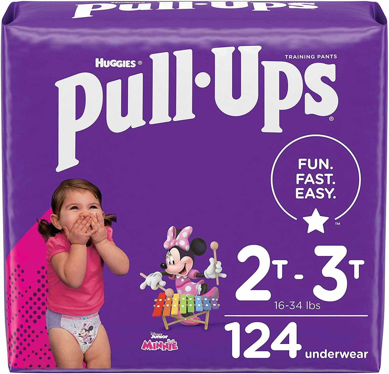 A pack of Huggies Pull-Ups in size four.