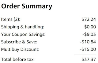 An Amazon order summary ending in $37.37.