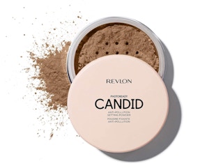 Setting powder jar on a white background