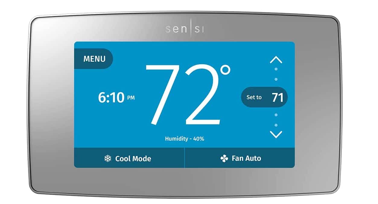 A thermostat on white background