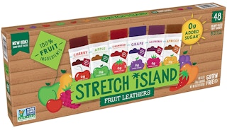 A pack of Stretch Island fruit leather on a white background.
