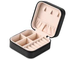 Black jewelry box on a white background