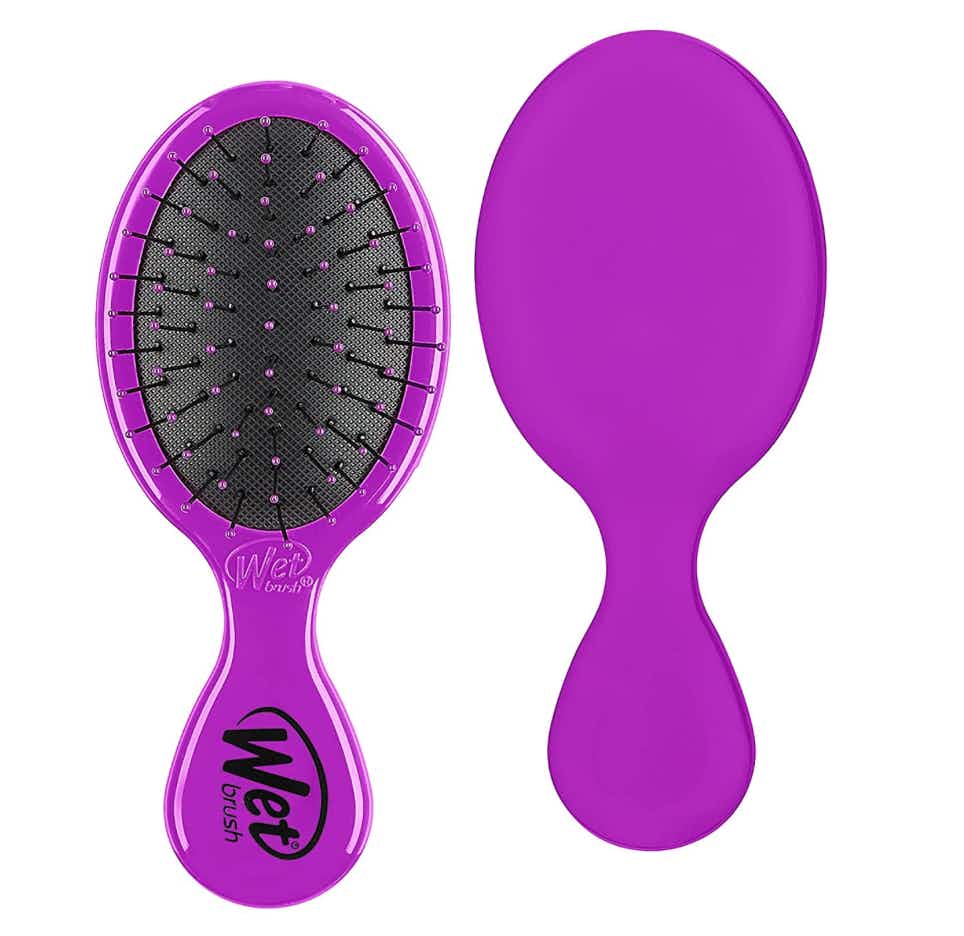 Purple and black brush on a white background
