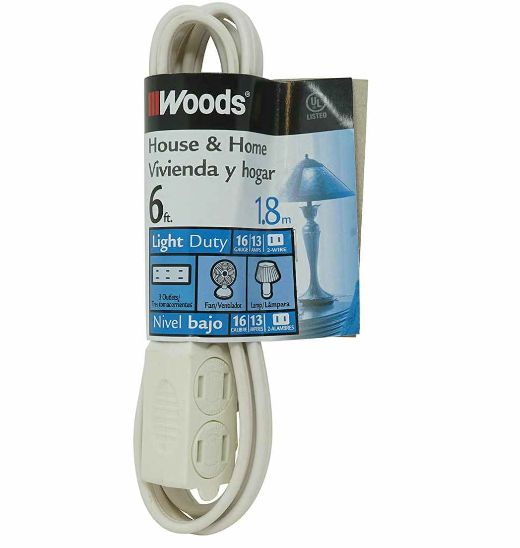 Woods 3-Outlet Extension Cord 6-Foot