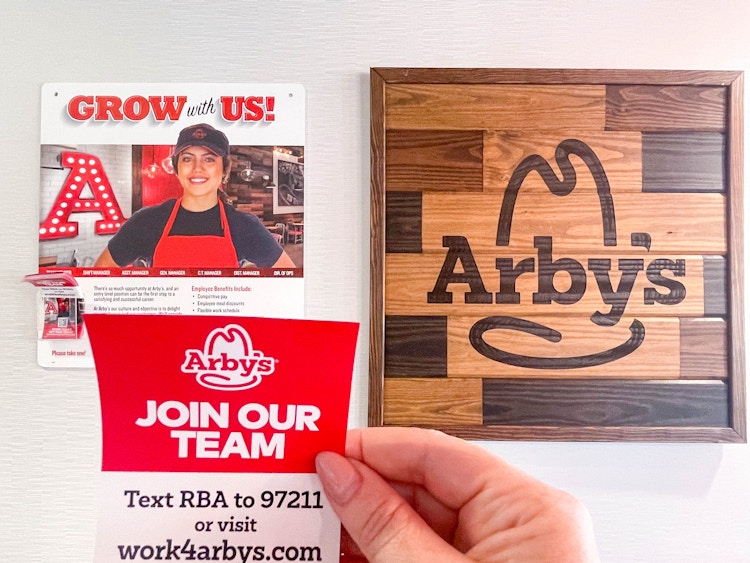 arbys sign about hiring 