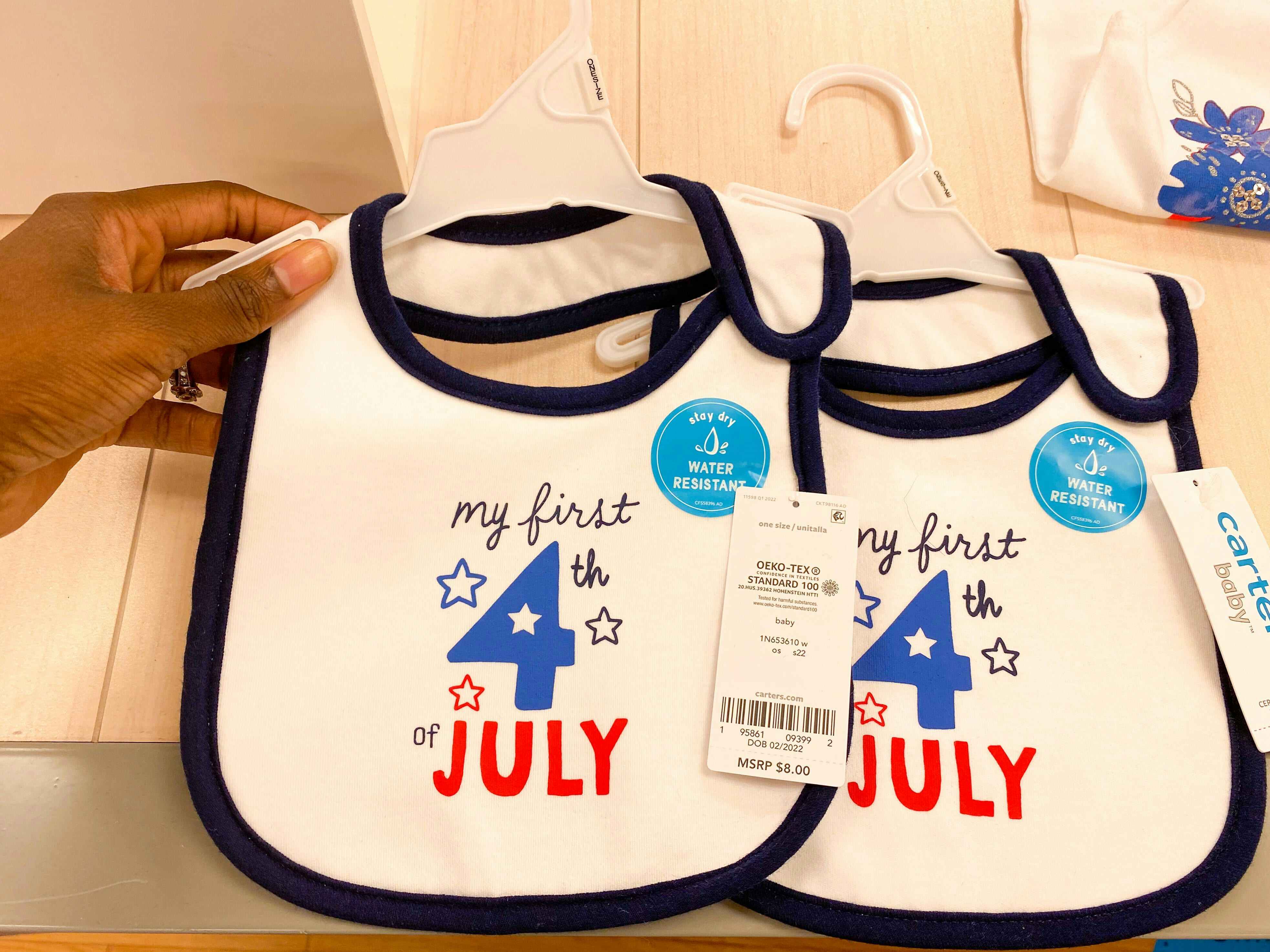 two fourth of july baby bibs