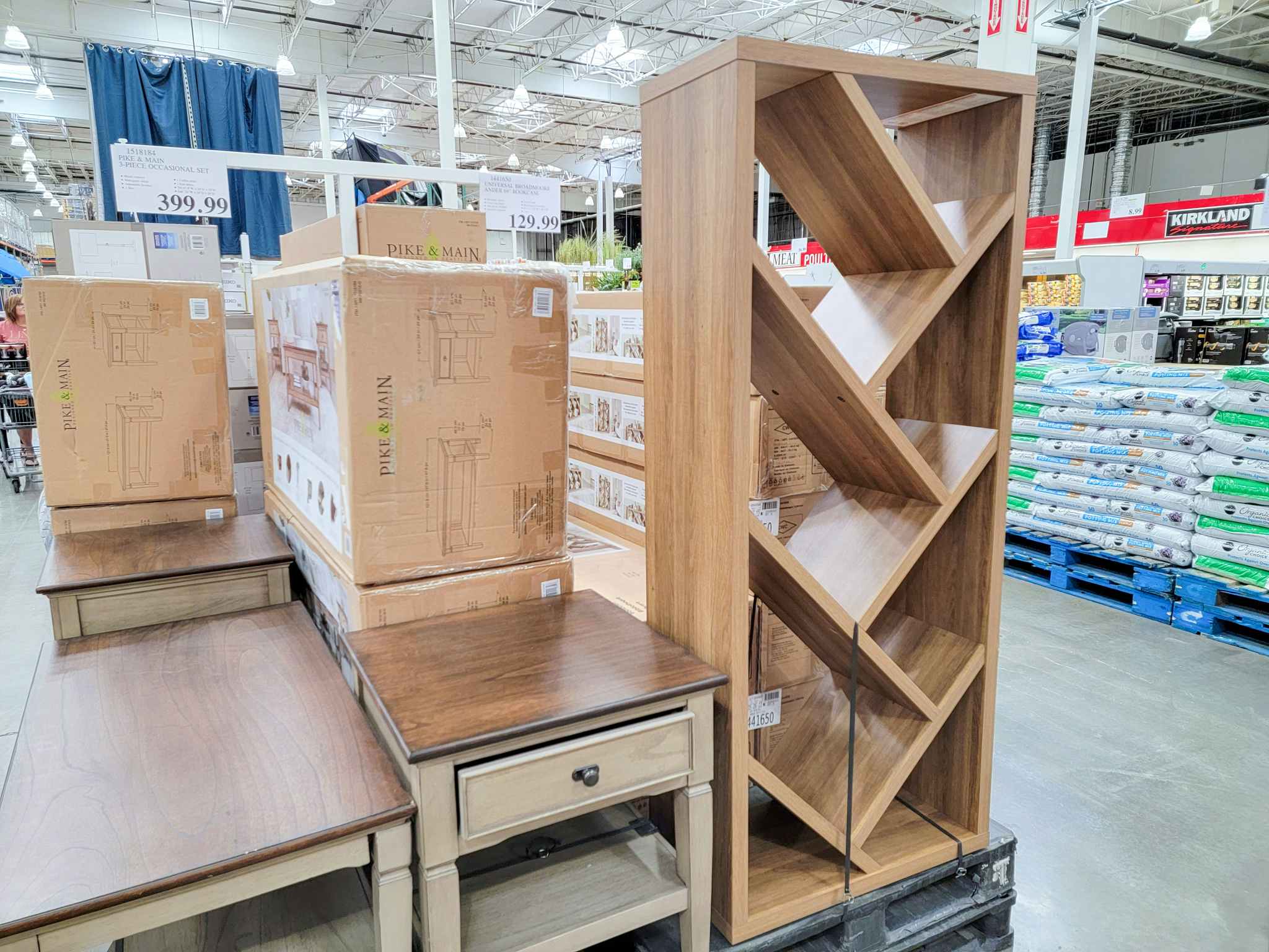 a book shelf with slanted shelves