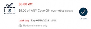 covergirl store coupon screenshot